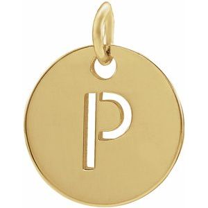 14K Yellow Gold Initial P Charm/Pendant