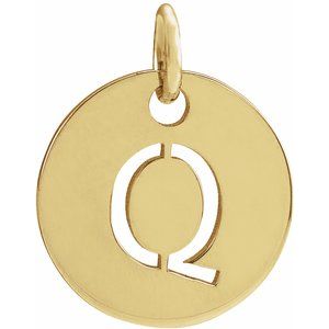 18K Yellow Gold-Plated Sterling Silver Initial Q Charm/Pendant
