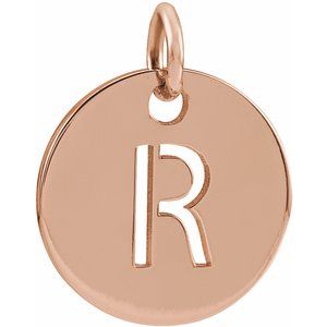 18K Rose Gold-Plated Sterling Silver Initial R Charm/Pendant