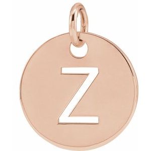 14K Rose Gold Initial Z Charm/Pendant