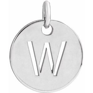 Sterling Silver Initial W Charm/Pendant
