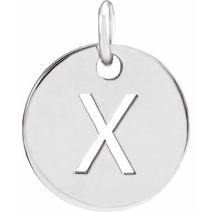 14K White Gold Initial X Charm/Pendant