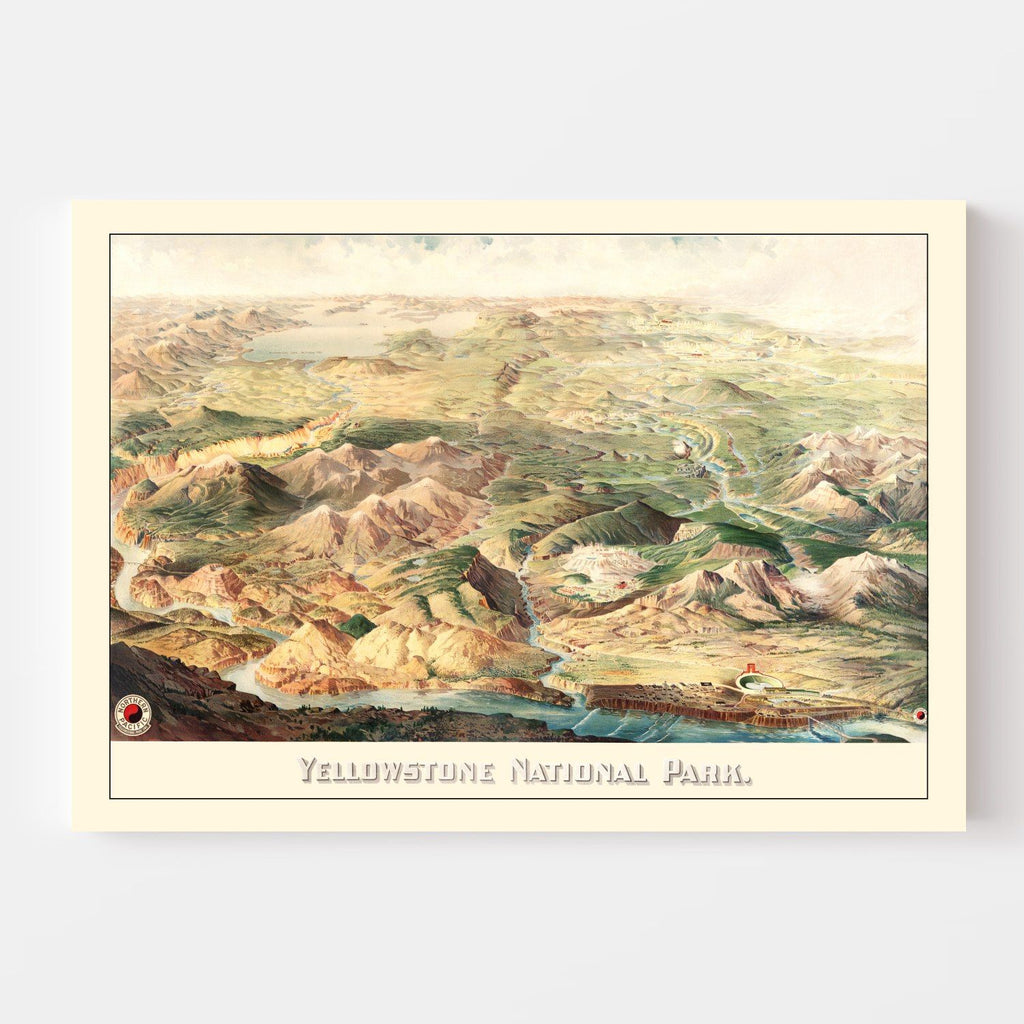 Vintage Map of Yellowstone National Park 1904