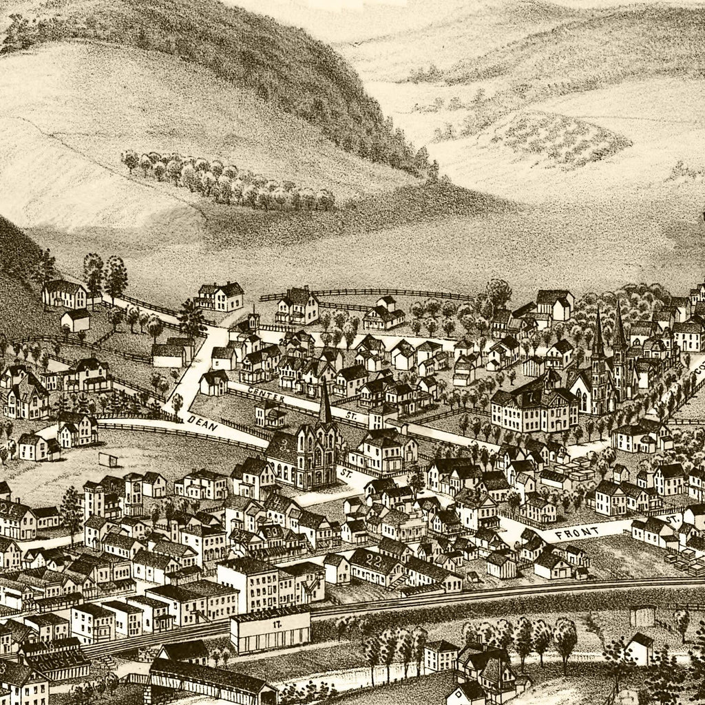 Vintage Map of Deposit, New York 1887