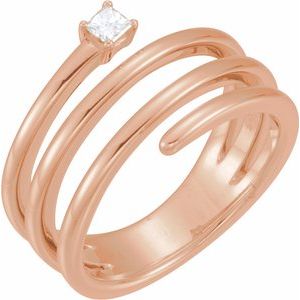 14K Rose Gold 1/10 CTW Natural Diamond Freeform Ring