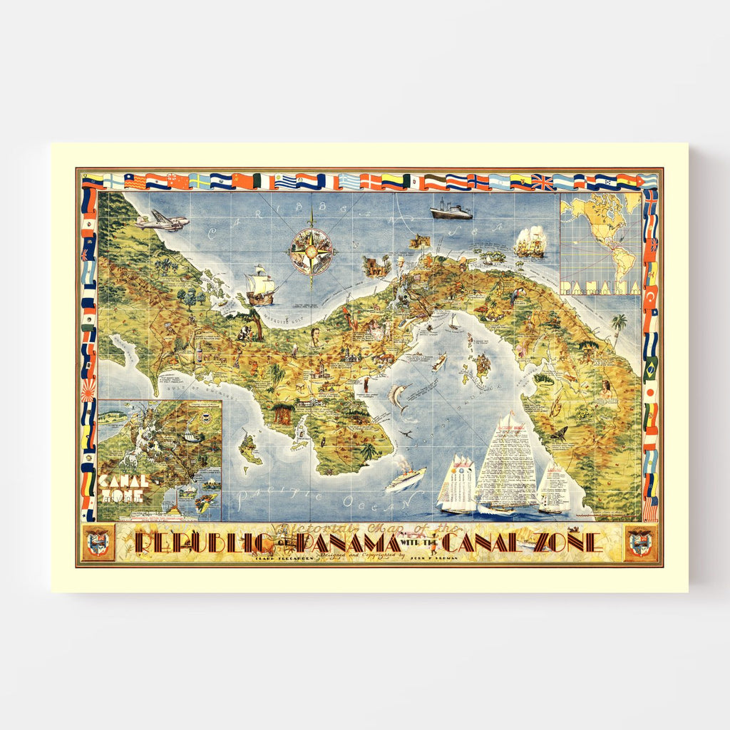 Pictorial Map of Panama 1939