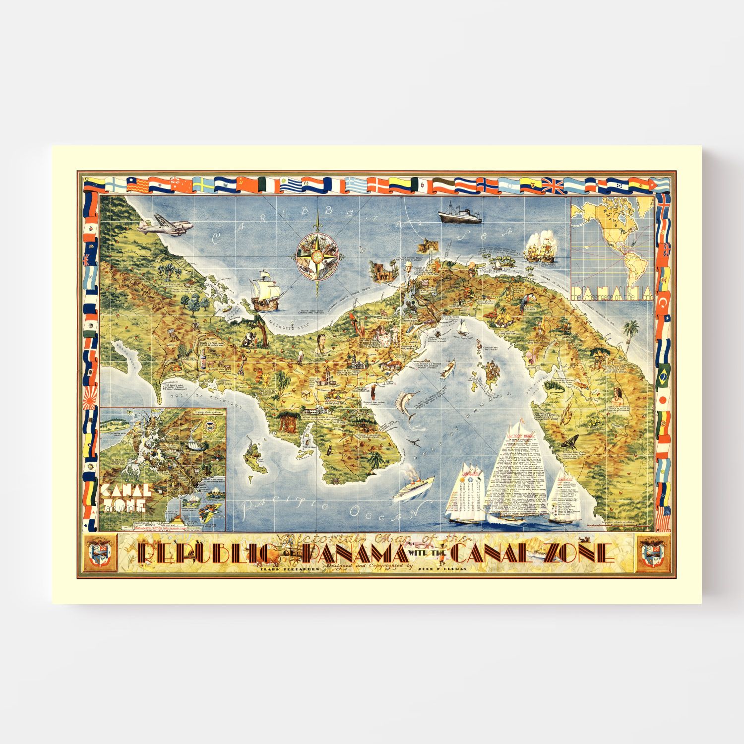 Pictorial Map of Panama 1939
