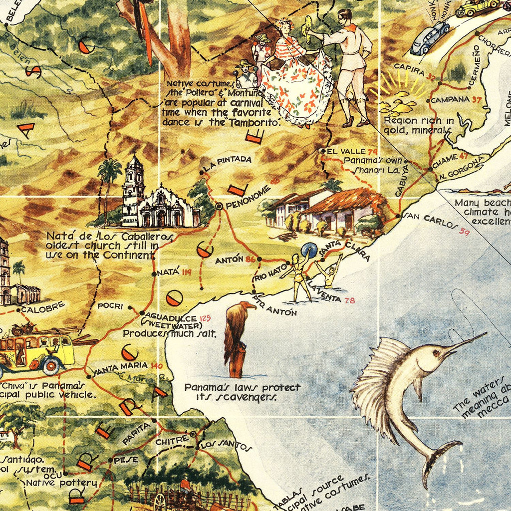 Pictorial Map of Panama 1939