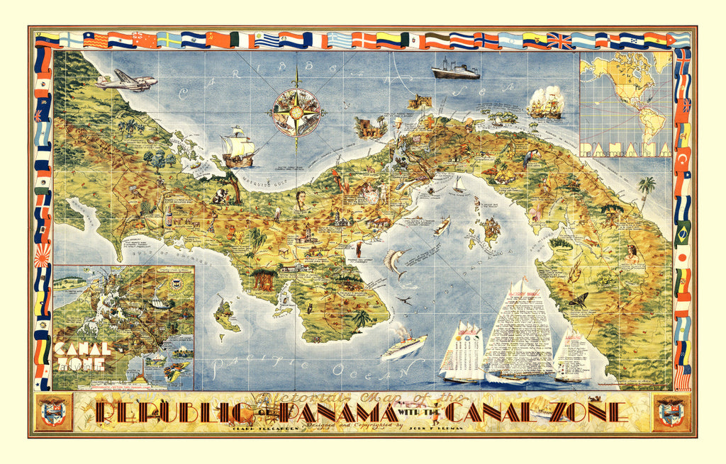 Pictorial Map of Panama 1939