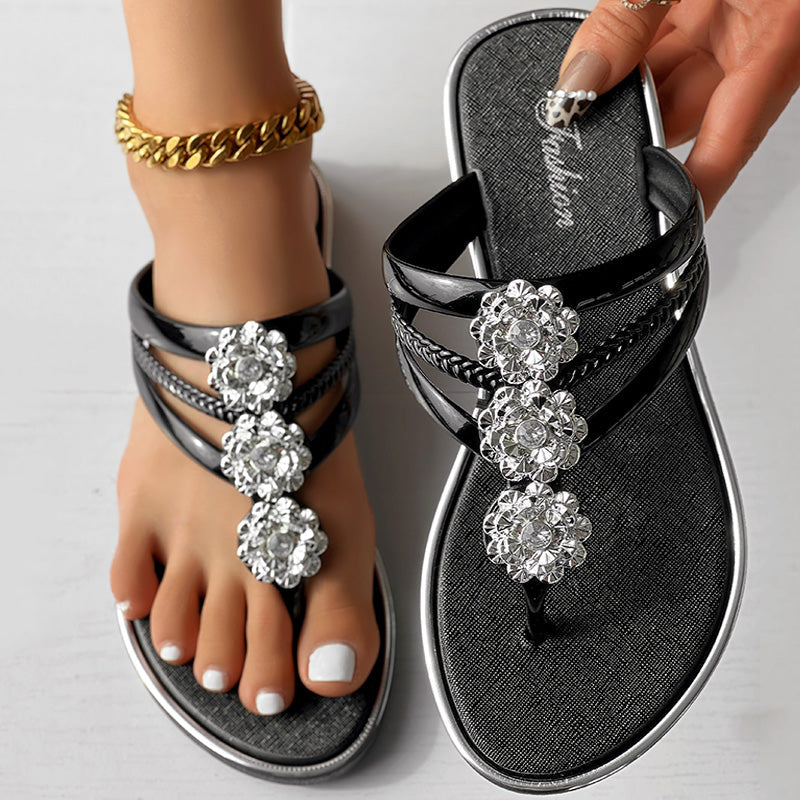 Comfortable Casual Floral Pattern Summer Beach Flip Flops