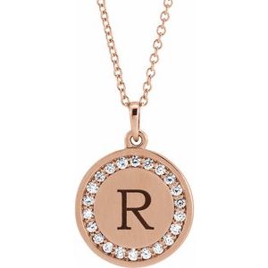 14K Rose Gold 1/5 CTW Natural Diamond Engravable 16-18" Necklace