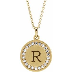 14K Yellow Gold 1/5 CTW Natural Diamond Engravable 16-18" Necklace