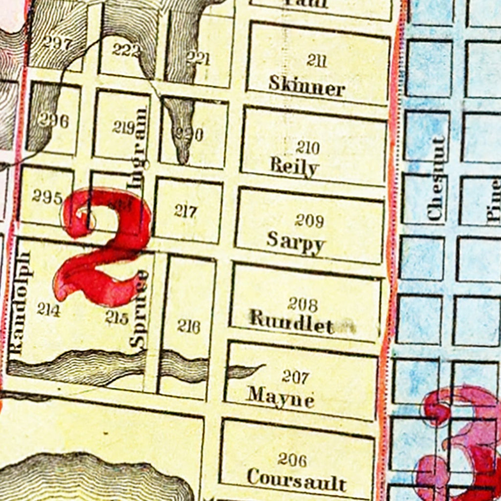 Vintage Map of St Louis, Missouri 1844