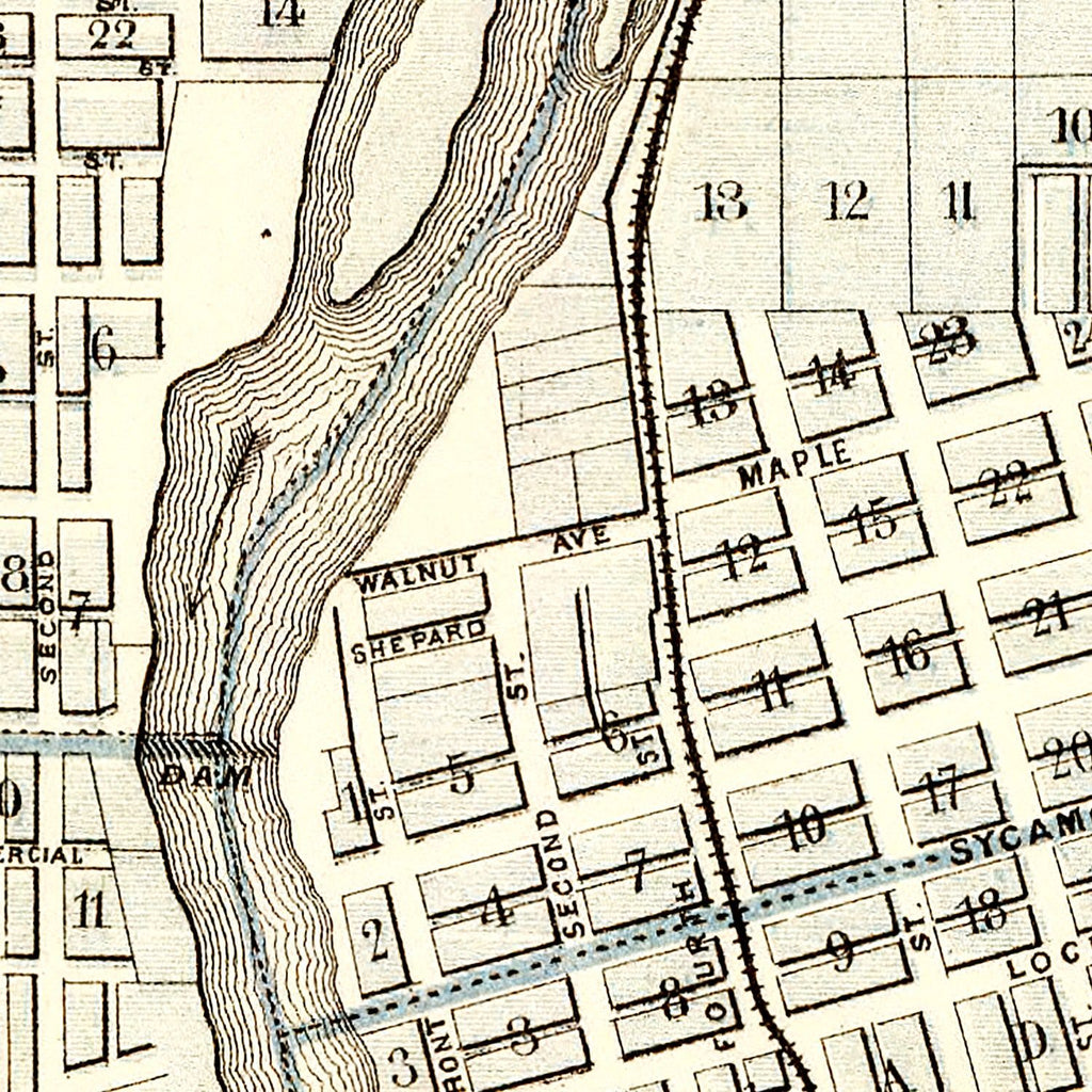 Vintage Map of Des Moines, Iowa 1875