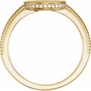 14K Yellow Gold .06 CTW Natural Diamond Signet Ring