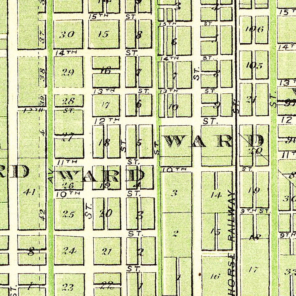 Vintage Map of Davenport, Iowa 1875