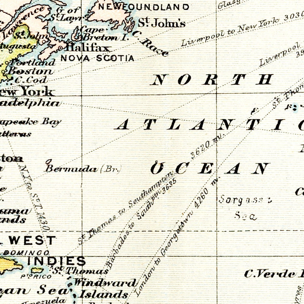 Vintage Map of the World 1892