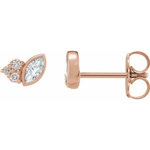 14K Rose Gold 1/5 CTW Natural Diamond Earrings
