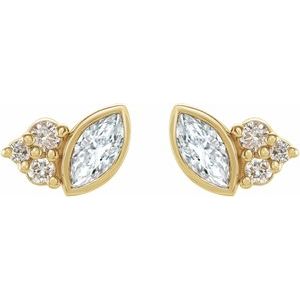 14K Yellow Gold 1/5 CTW Natural Diamond Earrings – image 2