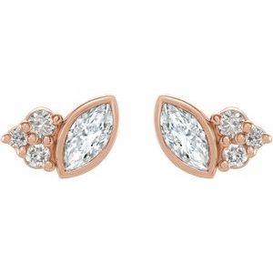 14K Rose Gold 1/5 CTW Natural Diamond Earrings – image 2