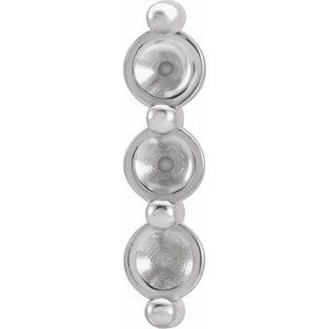 Platinum Three-Stone Bar Earring Mounting