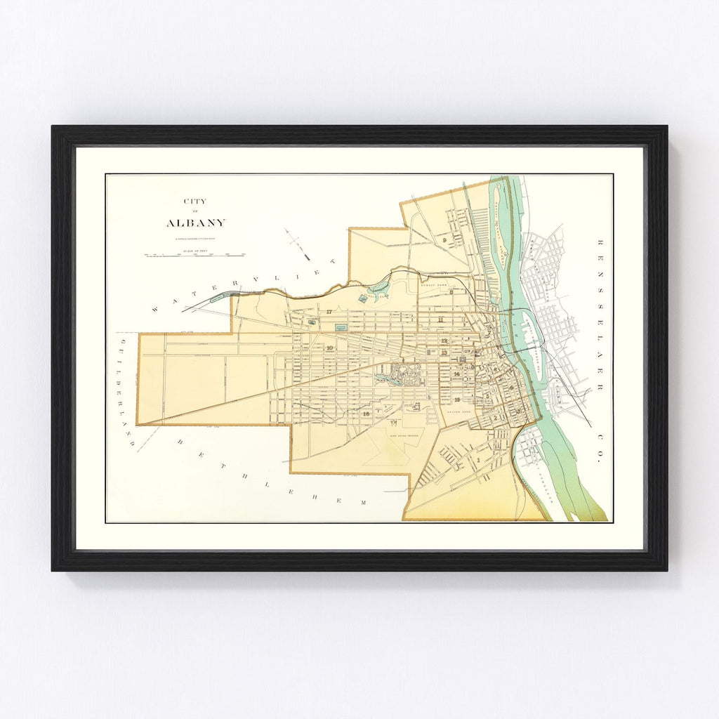 Vintage Map of Albany, New York 1895