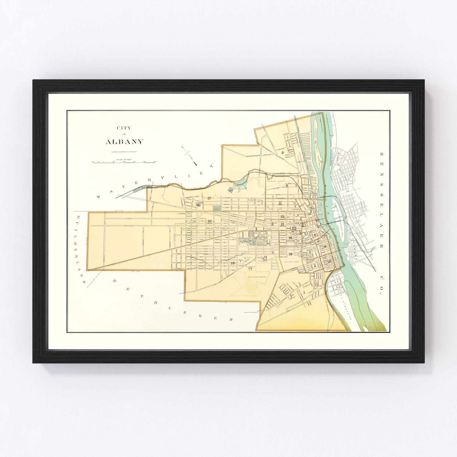Vintage Map of Albany, New York 1895