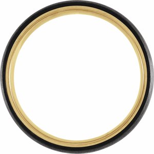 18K Yellow Gold PVD Titanium 6 mm Comfort-Fit Half Round Band Size 8.5