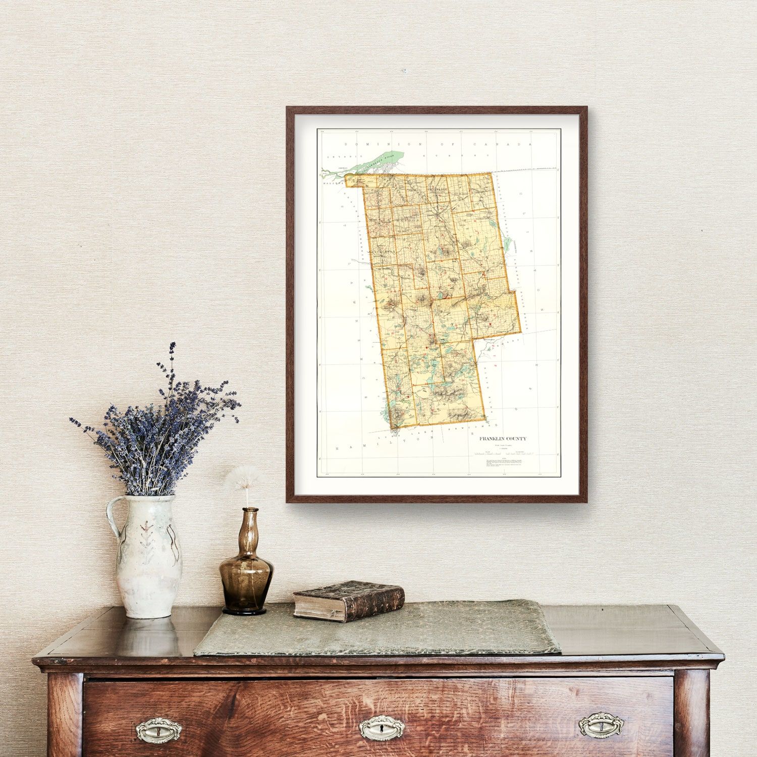 Vintage Map of Franklin County, New York 1895