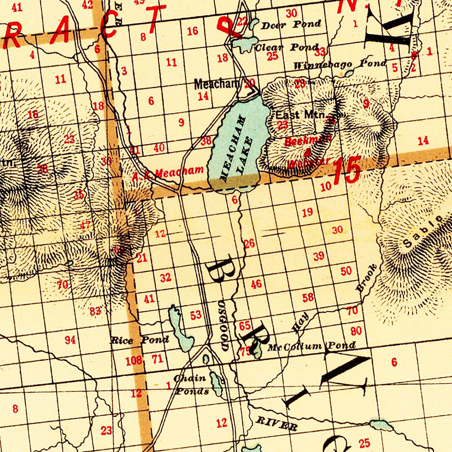 Vintage Map of Franklin County, New York 1895