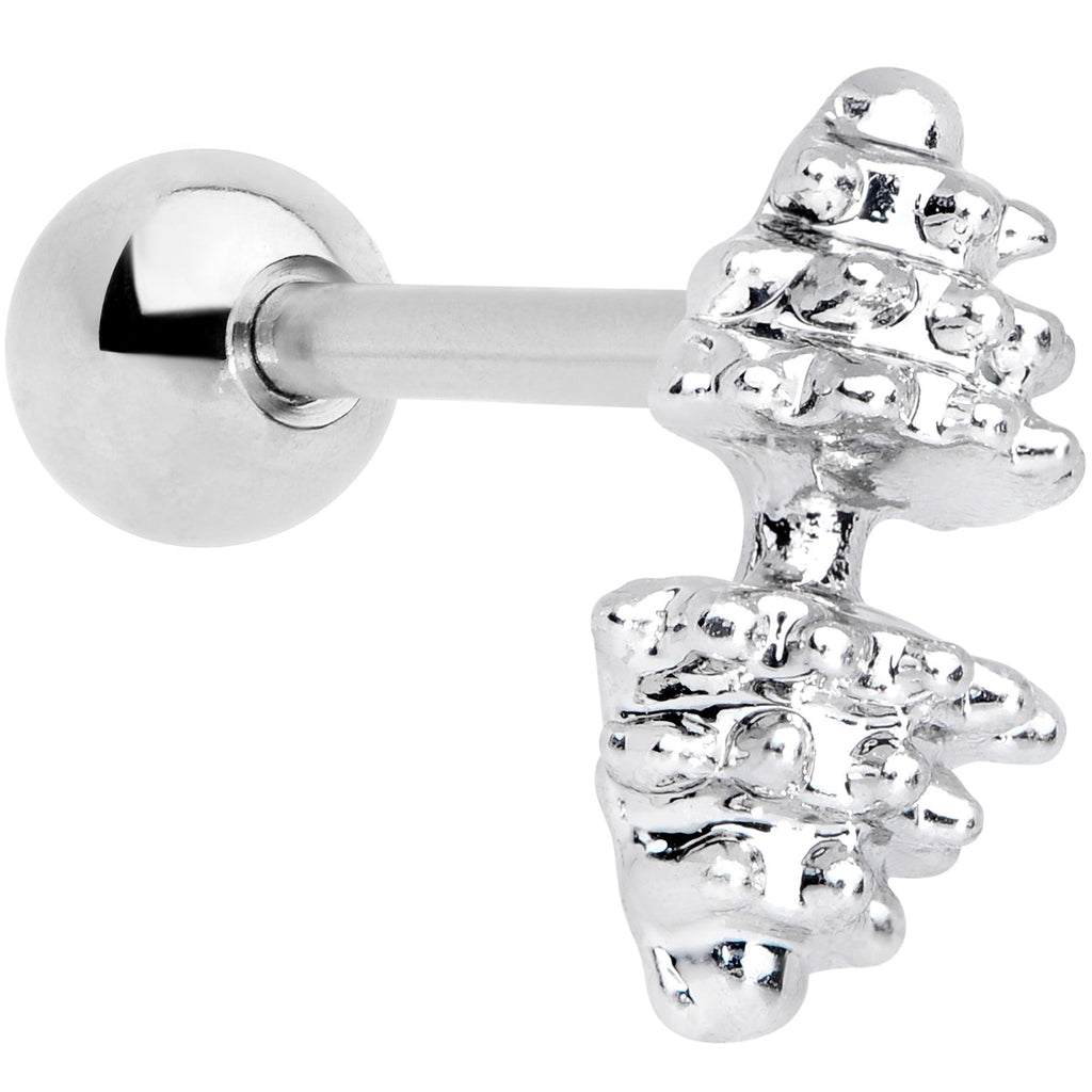 16G 1/4 Clear Gem Weightlifting Barbell Cartilage Tragus Earring