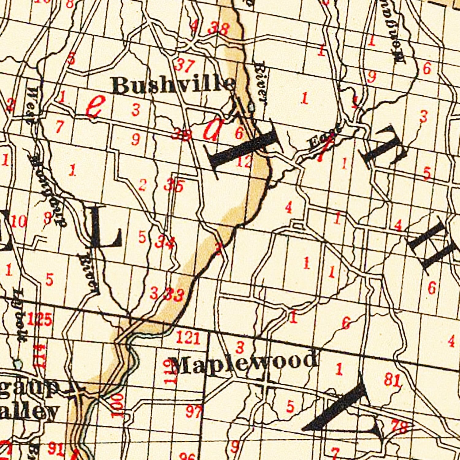 Vintage Map of Sullivan County, New York 1895