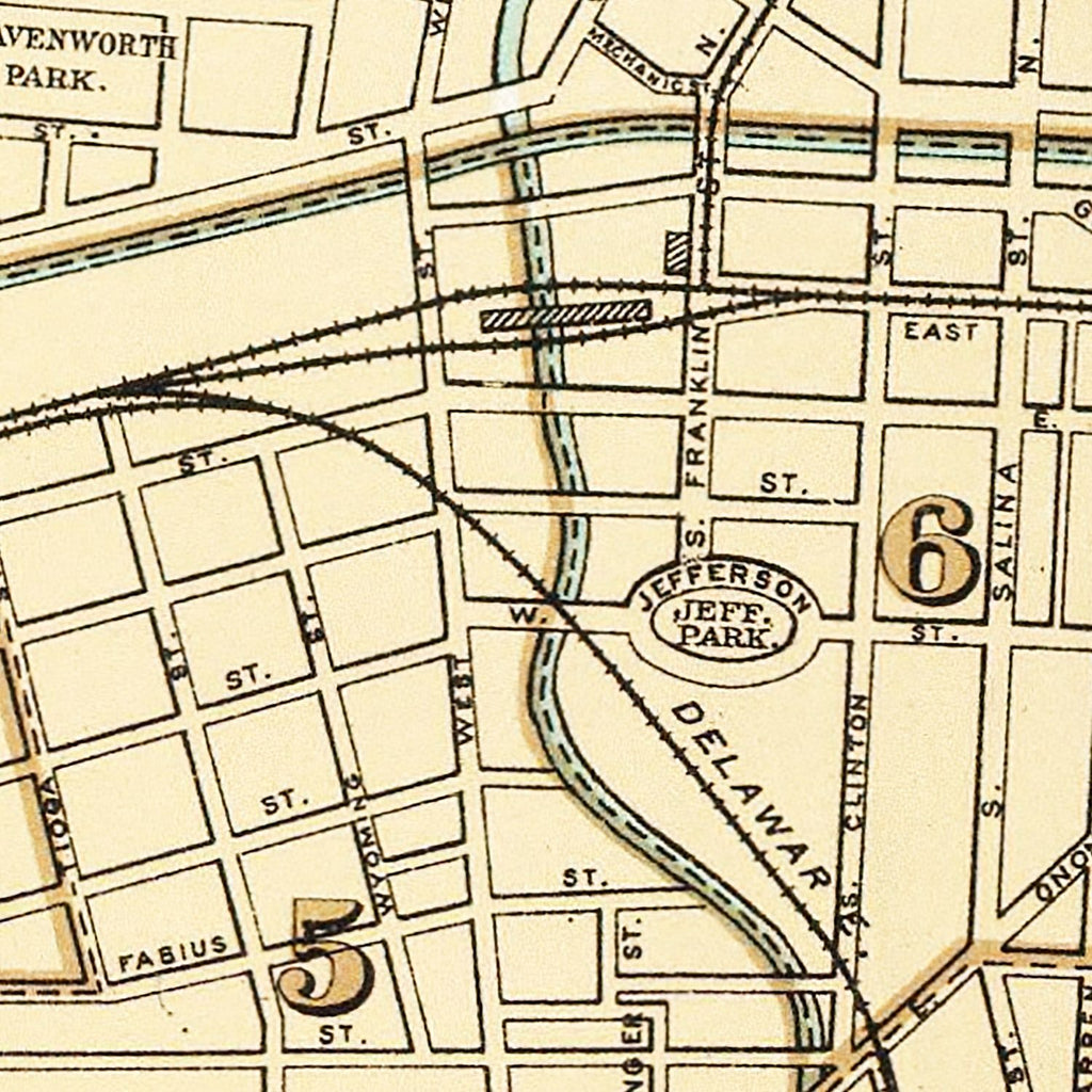 Vintage Map of Syracuse, New York 1895