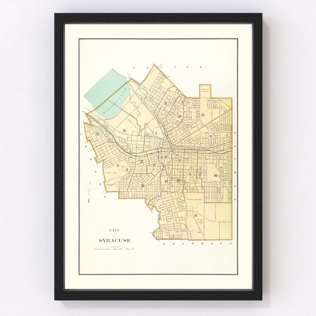 Vintage Map of Syracuse, New York 1895