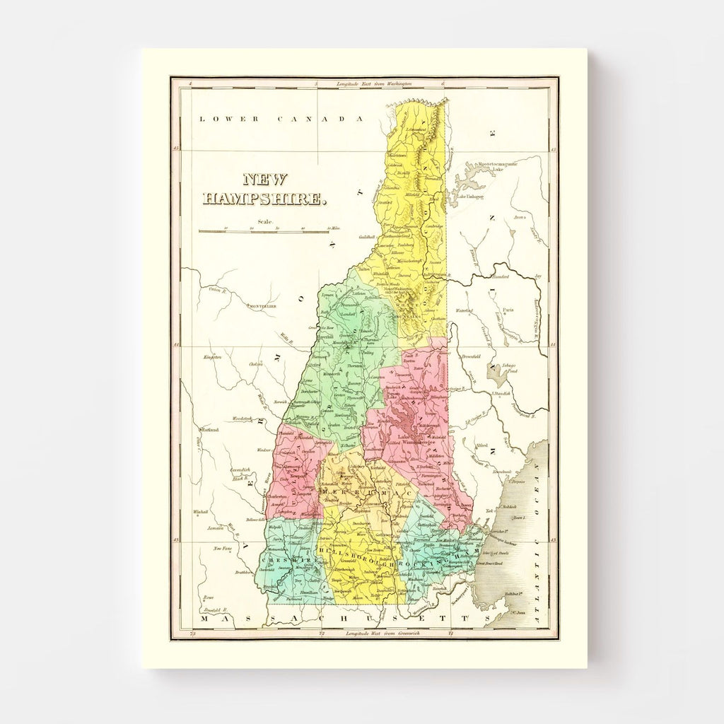 Vintage Map of New Hampshire 1831