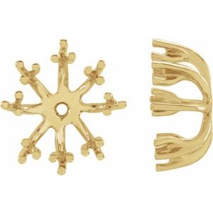 14K Yellow Gold 6 mm ID Earring Jacket Mounting