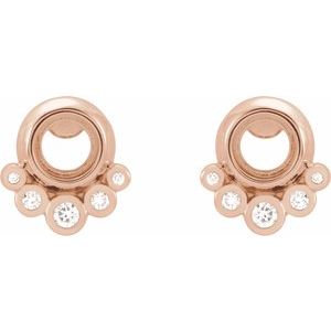 14K Rose Gold 1/8 CTW Natural Diamond Semi-Set Earrings – image 2