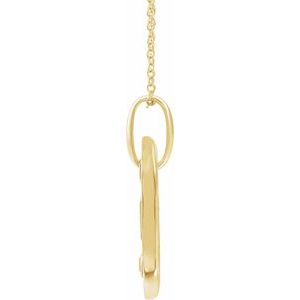 14K Yellow Gold .05 CT Natural Diamond Initial M 16-18" Necklace