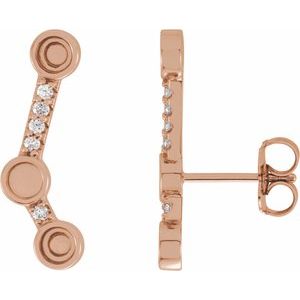 14K Rose Gold .08 CTW Natural Diamond Semi-Set Ear Climbers