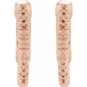 14K Rose Gold 1.3 mm Round Inside-Outside 15.5 mm Hinged Hoop Earring Mountings – image 2