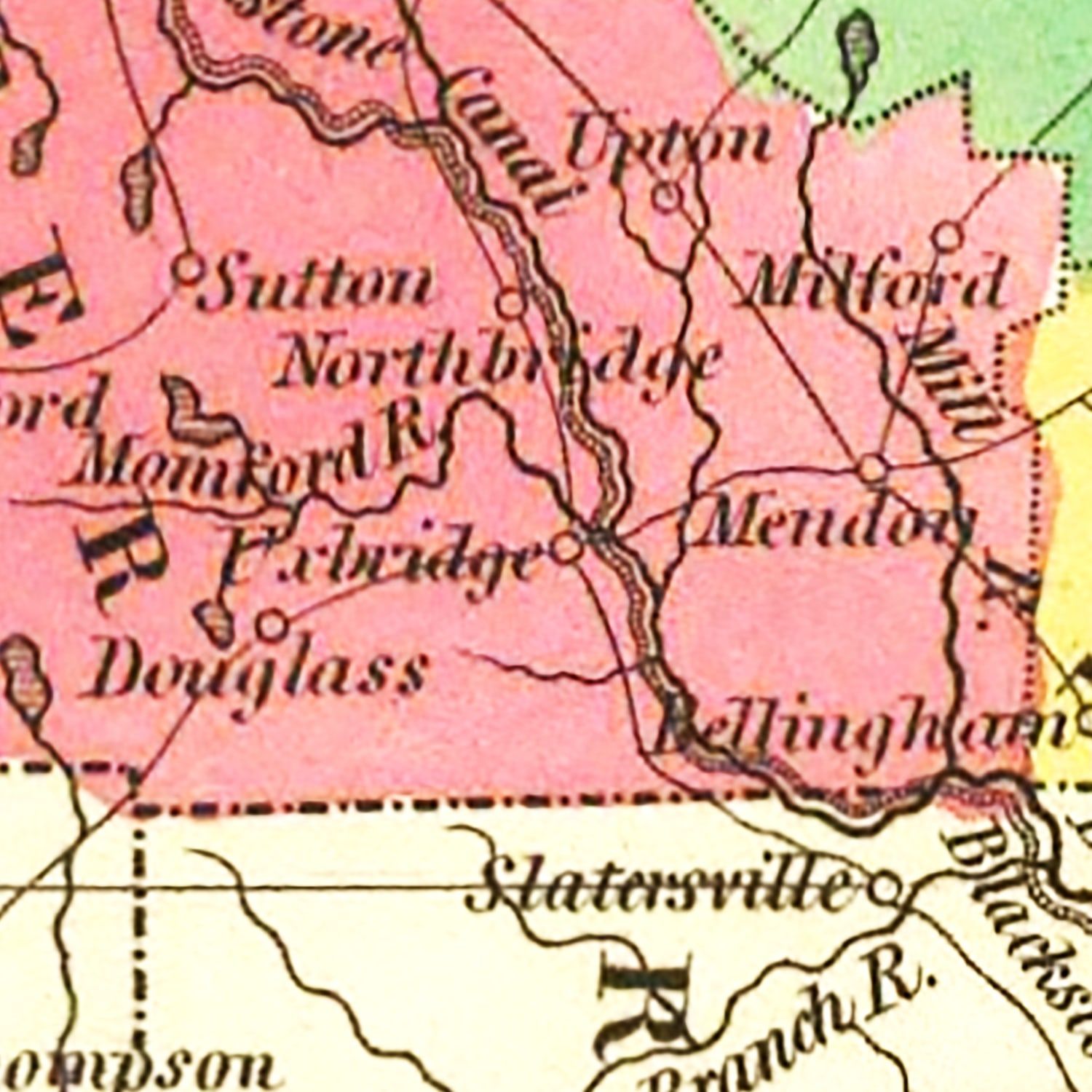 Vintage Map of Massachusetts 1831