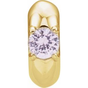 14K Yellow Gold Imitation Pink Tourmaline Birth of a Child�� Spacer Charm/Pendant