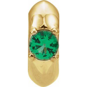 14K Yellow Gold Imitation Emerald Birth of a Child® Spacer Charm/Pendant
