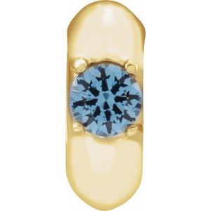 14K Yellow Gold Imitation Blue Zircon Birth of a Child® Spacer Charm/Pendant
