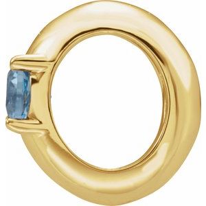 14K Yellow Gold Imitation Blue Zircon Birth of a Child® Spacer Charm/Pendant – image 2