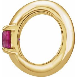 14K Yellow Gold Imitation Ruby Birth of a Child�� Spacer Charm/Pendant
