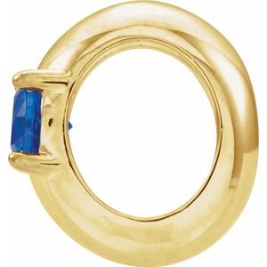 14K Yellow Gold Imitation Blue Sapphire Birth of a Child�� Spacer Charm/Pendant