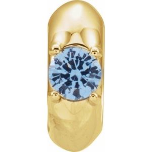14K Yellow Gold Imitation Aquamarine Birth of a Child® Spacer Charm/Pendant