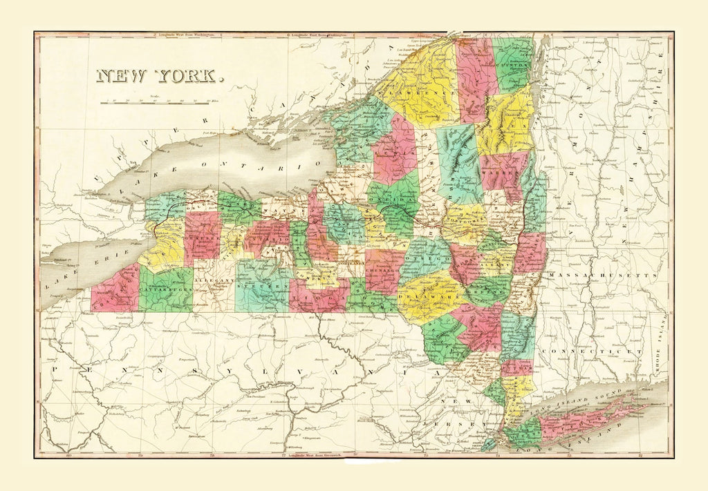 Vintage Map of New York 1831