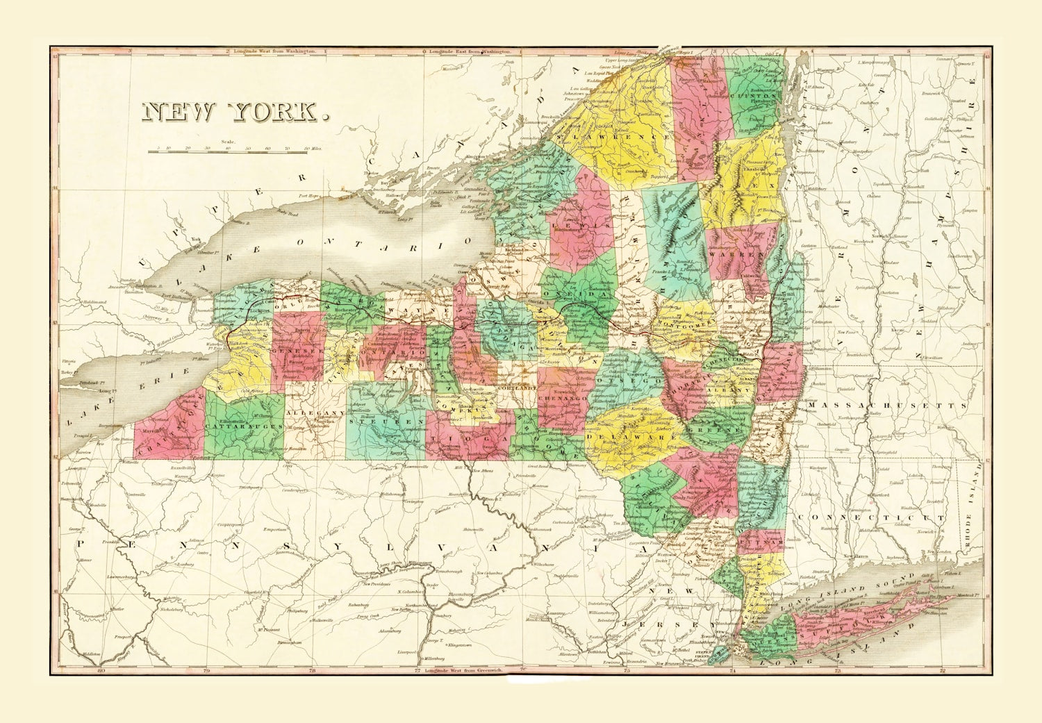 Vintage Map of New York 1831